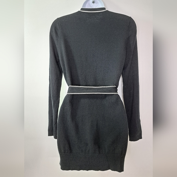 L'AGENCE Black and White Ronny Piped Wool and Cotton Cardigan Size XS - Picture 8 of 12